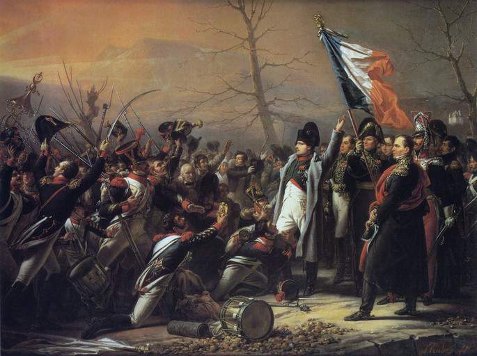נפוליאון חוזר מאלבה. צייר שארל דה סטוייבן. מקור תמונה: ויקיפדיה.