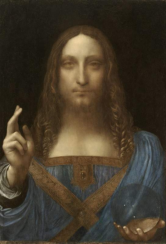 The painting Salvator Mundi attributed to Leonardo da Vinci. Painting source: Wikipedia.