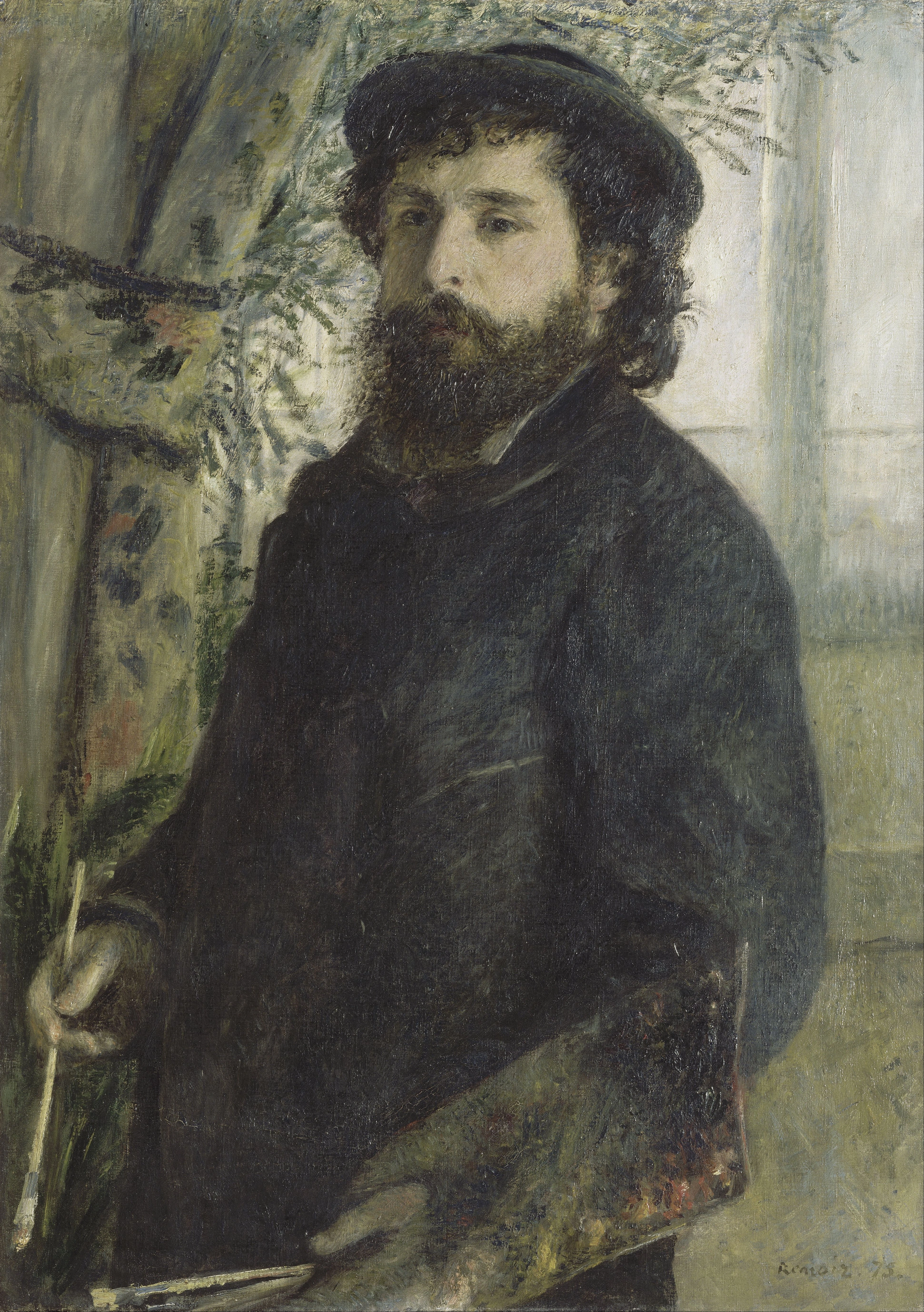 Portrait of Claude Monet by Auguste Renoir, 1875. Image is in the public domain