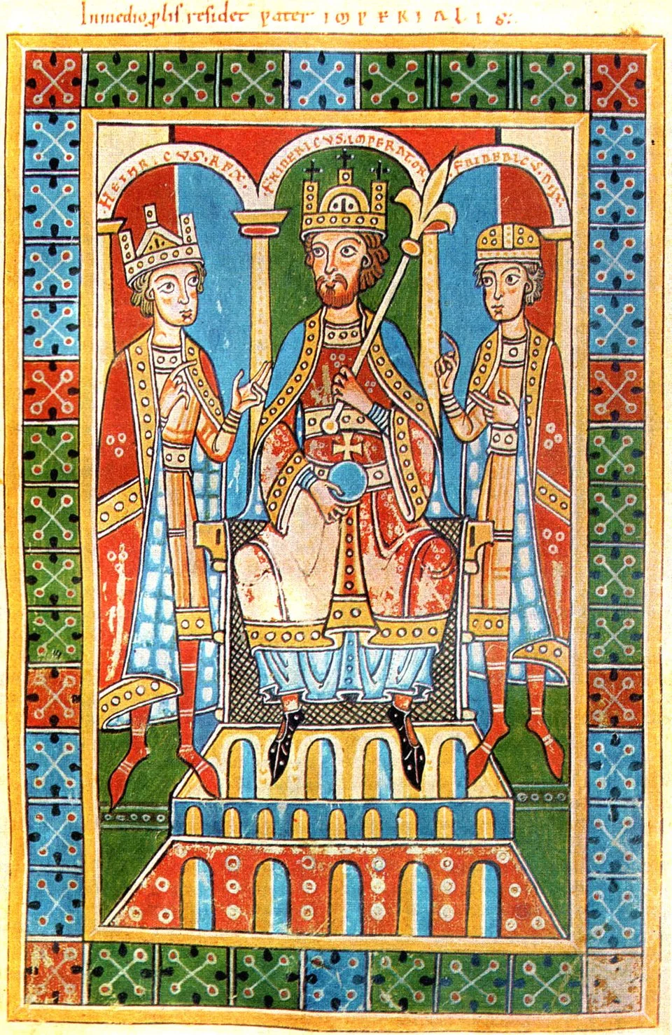 Emperor Frederick I of the House of Haanstadt and his two sons