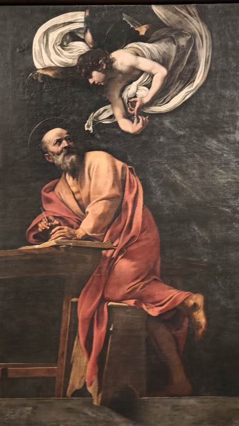 מתיאוס הקדוש והמלאך. ציור מאת קרוואג'ו. צילום: צבי חזנוב