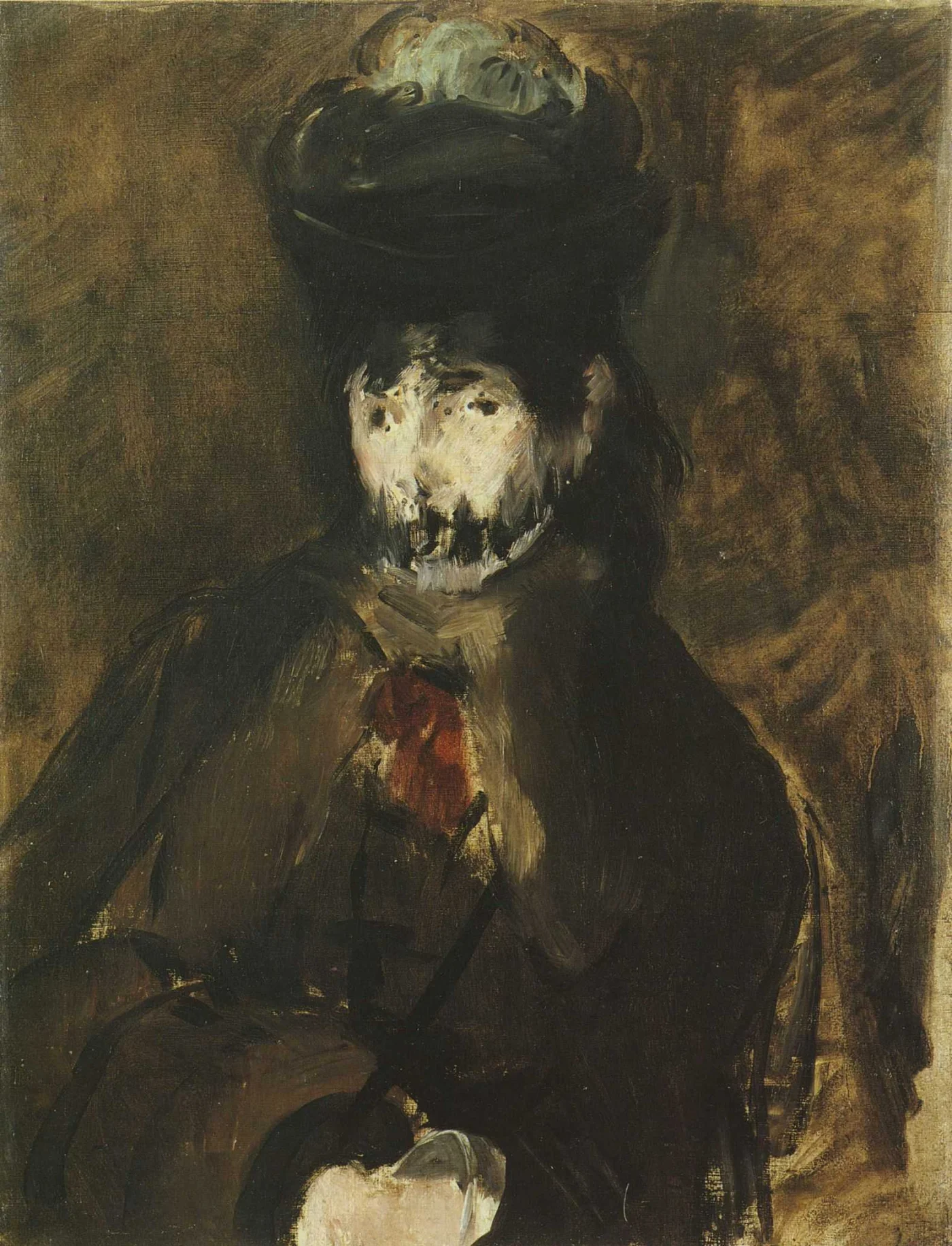 אדואר מאנה, דיוקן של ברת מוריזו עם רעלה , 1872
1872 ,Édouard Manet, Portrait de Berthe Morisot à la voilette
Collection: Association des amis du Petit Palais, Genève
Photo: Studio Monique Bernaz, Genève