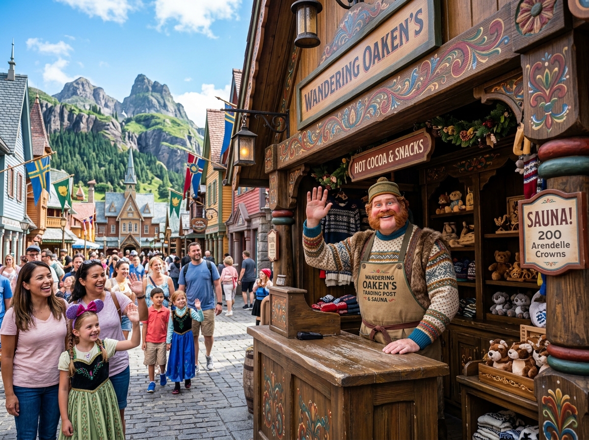 אוקן והבקתה שלו במתחם לשבור את הקרח בדיסנילנד פריז