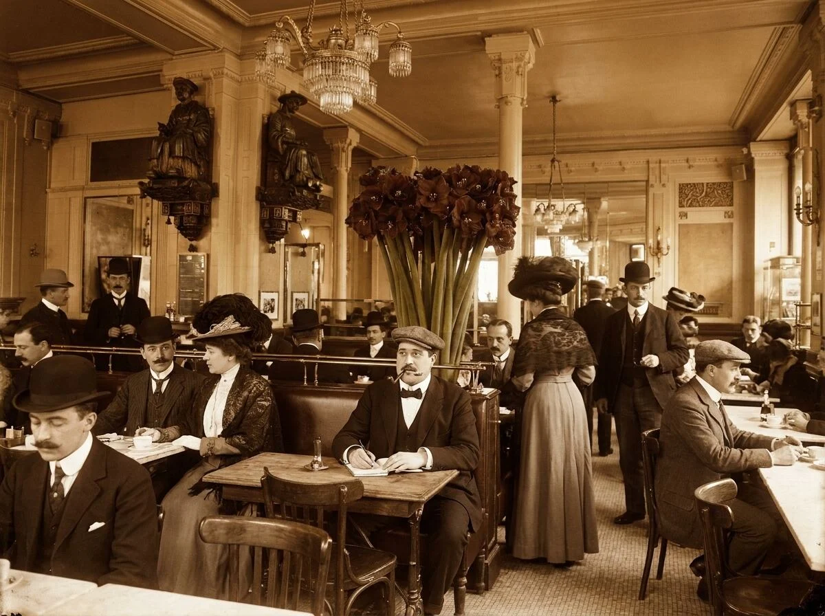 Guillaume Apollinaire sits at the Cafe de Mago