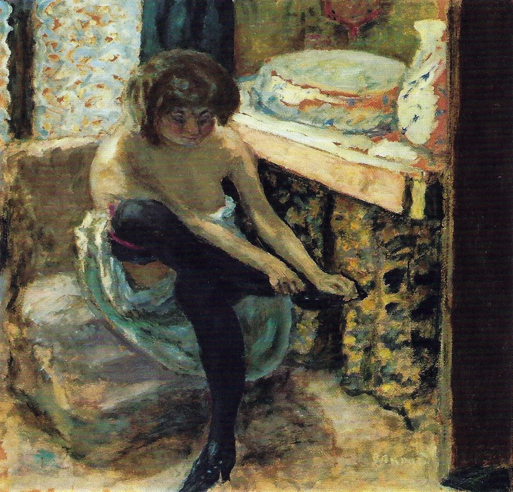 פייר בונאר, אישה עם גרביים שחורים, 1900. מקור: ויקימדיה, בנחלת הכלל