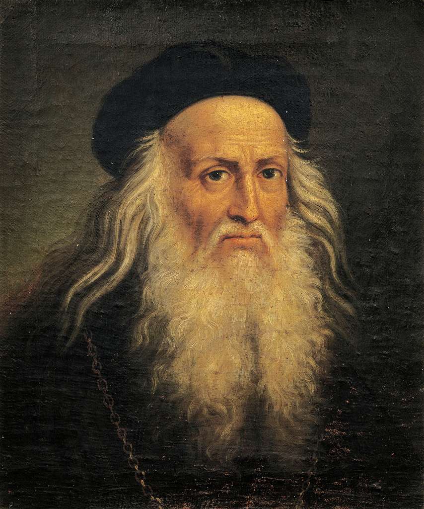 לאונרדו דה וינצ'י. פורטרט מאת לטנזיו קרנה (Lattanzio Querena). התמונה נמצאת בנחלת הכלל