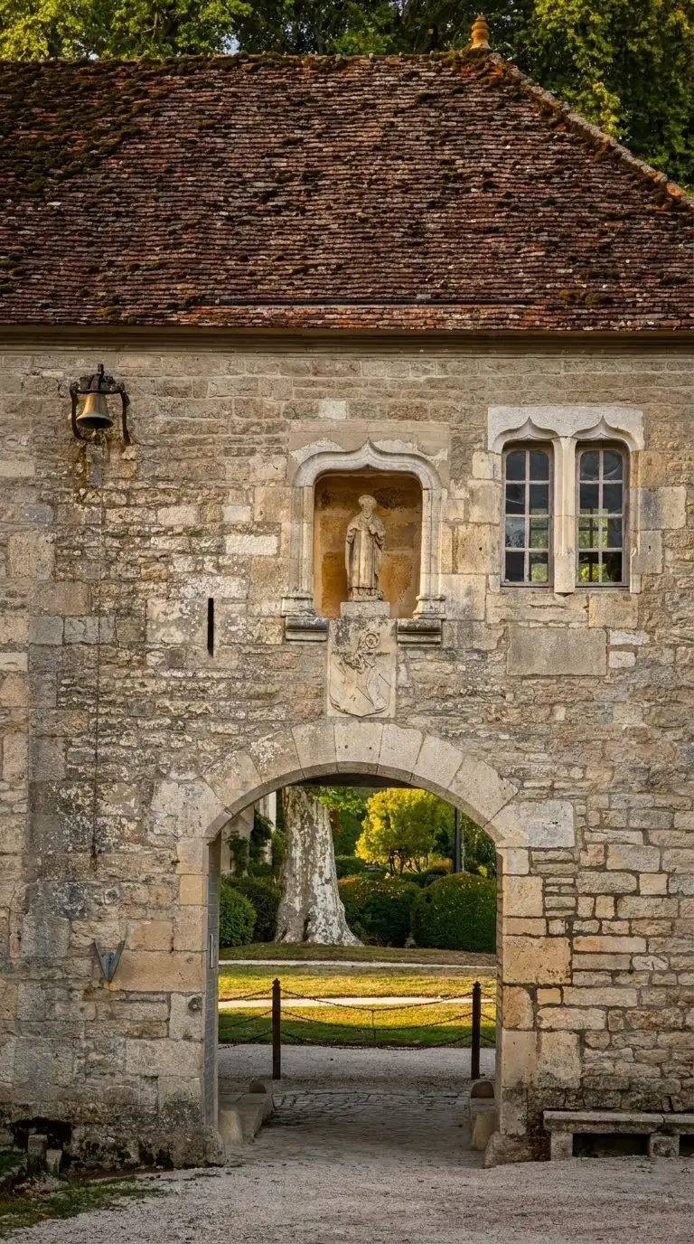 The gatehouse of Fontenay, still used as the entrance to the abbey today. Photo: Zvi Chazanov