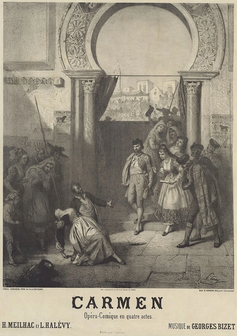 הכרזה מהבכורה של "כרמן" ב-1875. התמונה נמצאת בנחלת הכלל