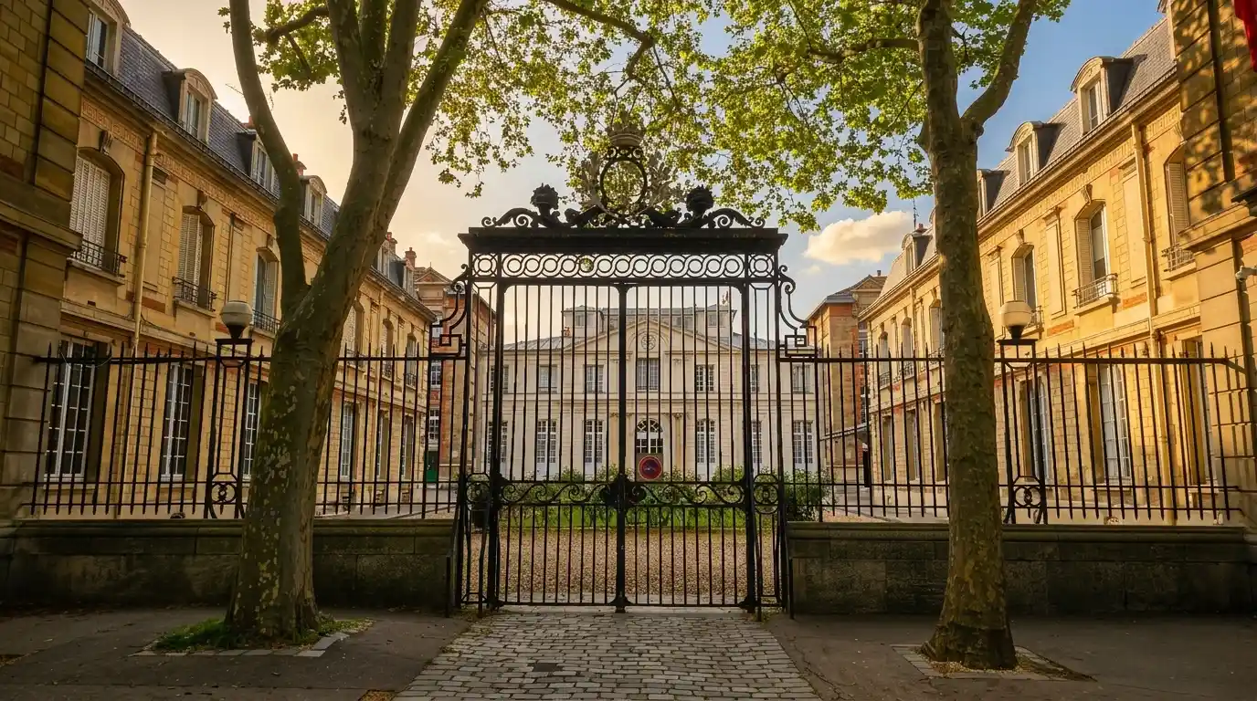 חצר הכבוד של lycée Jean-Baptiste-Say. צילום: צבי חזנוב