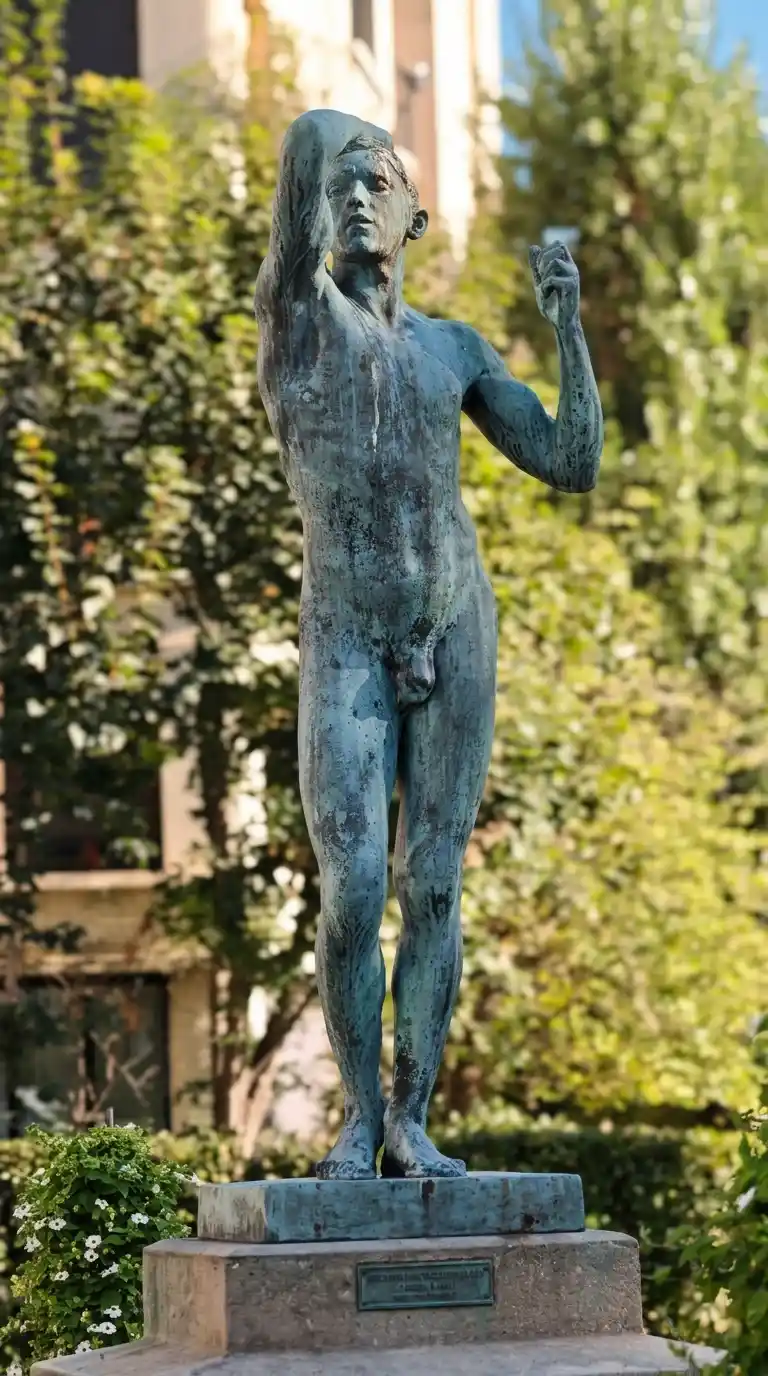 L'Âge d'airain של אוגוסט רודן במרכז place Rodin. צילום: צבי חזנוב