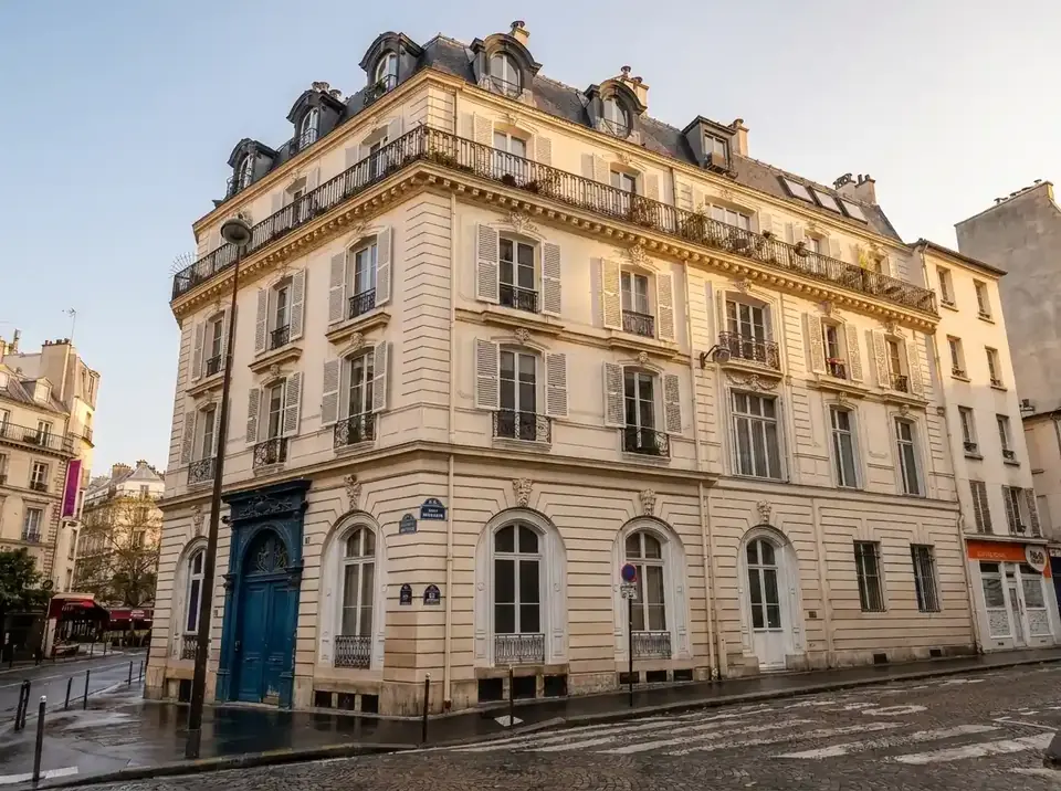 הבניין שבו גר ז'ורז' ביזה, בפינת rue Duperré ו-rue Pierre Fontaine