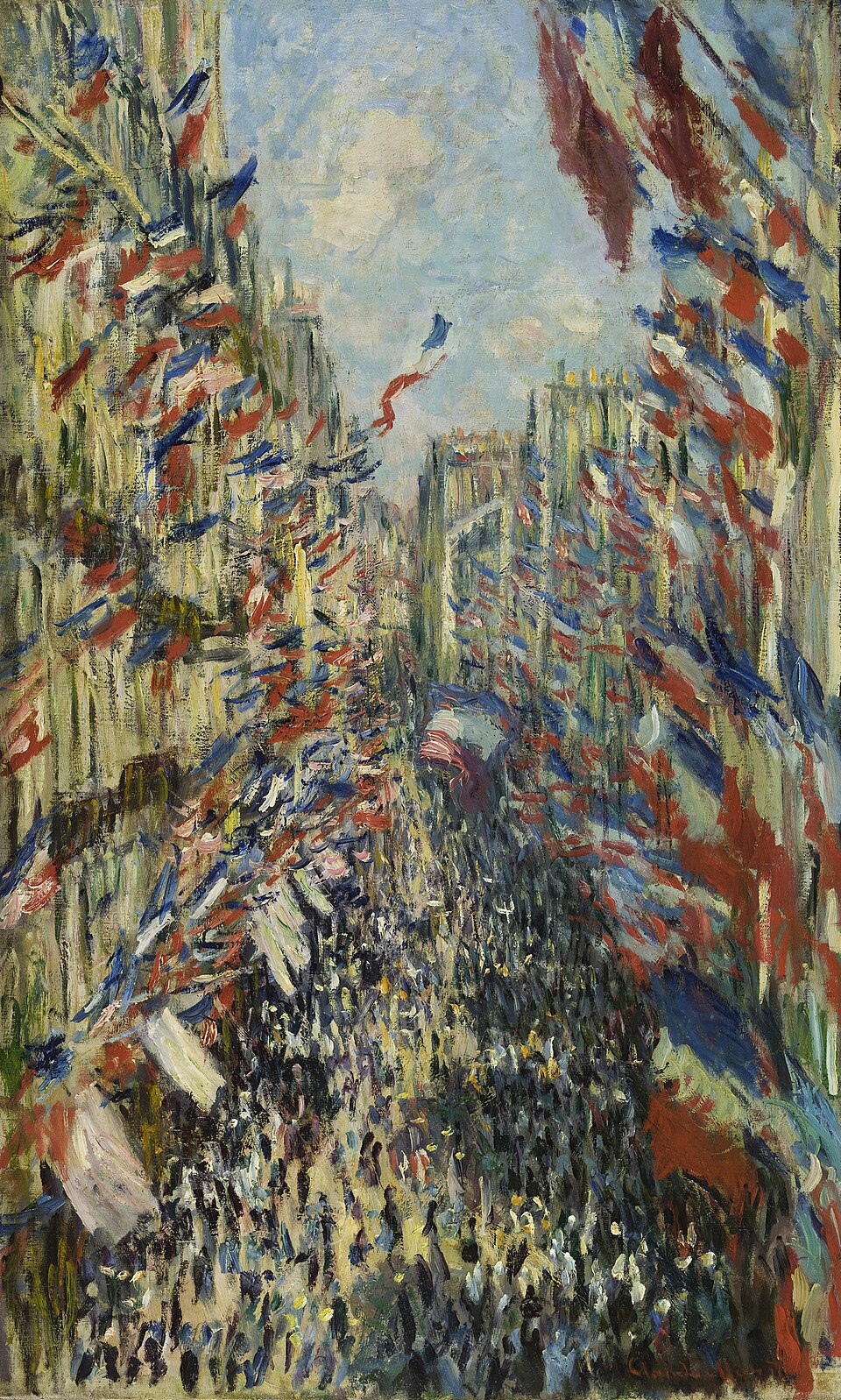 rue Montorgueil בחגיגת ה-30 ביוני 1878. ציור מאת קלוד מונה. התמונה נמצאת בנחלת הכלל