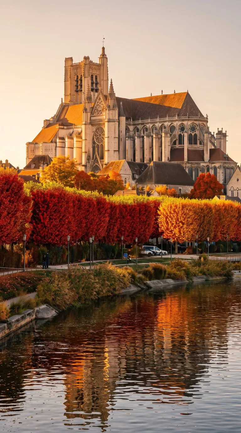 Cathédrale Saint-Étienne above the Yonne river, seen from pont Paul-Bert. Photo: Zvi Chazanov