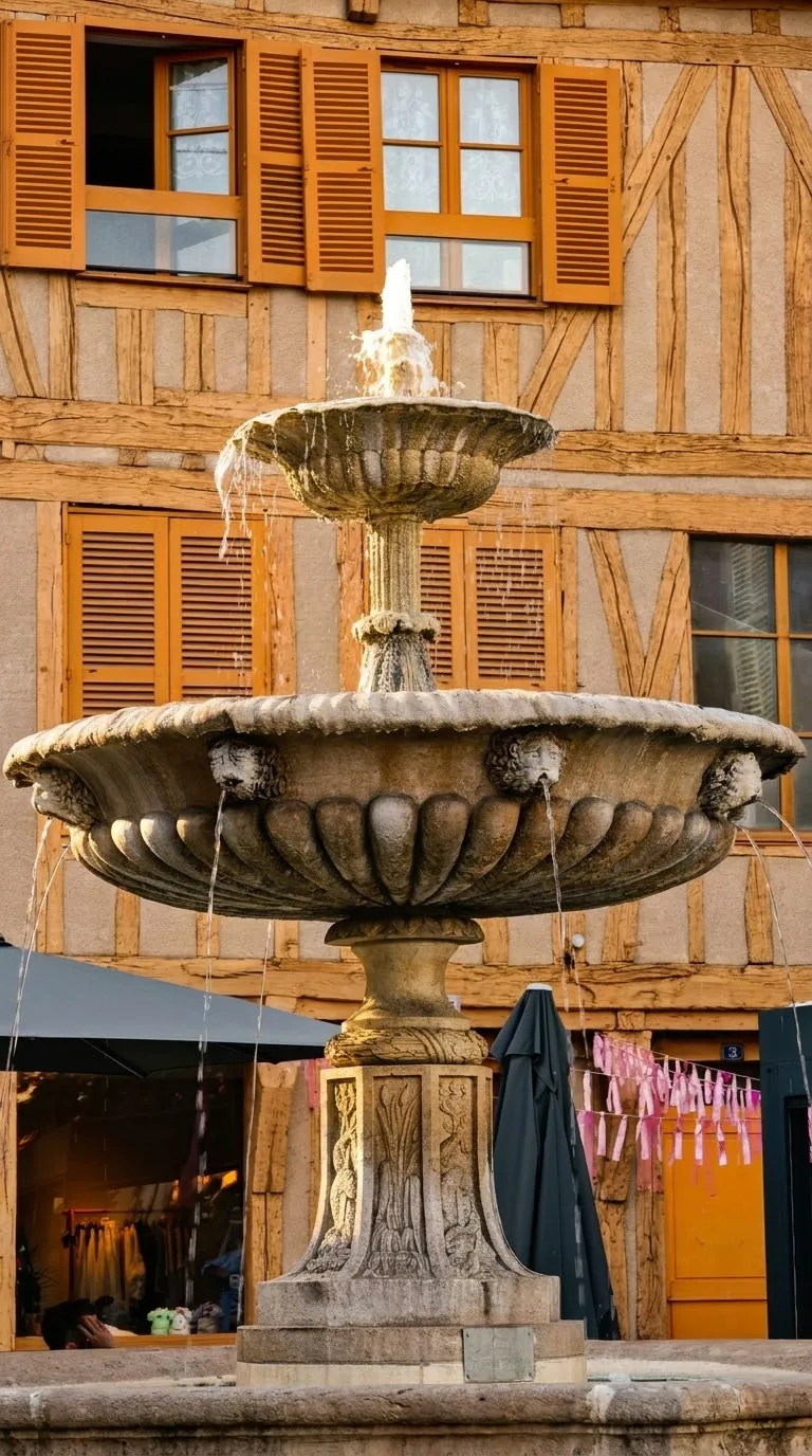The fountain on place Saint-Nicolas in Auxerre. Photo: Zvi Chazanov