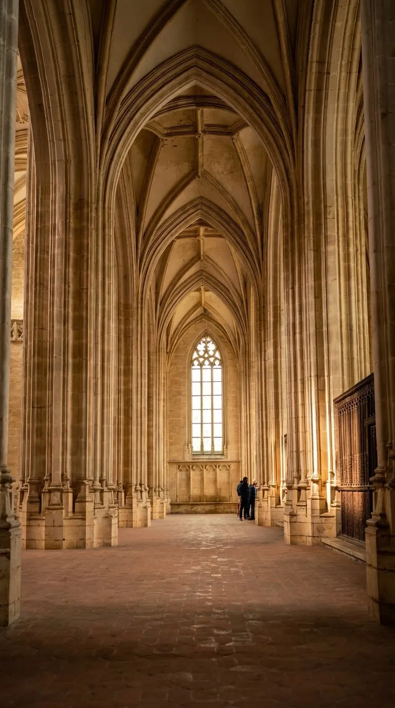 The tall columns and Gothic vaults in Brou church. Photo: Zvi Chazanov